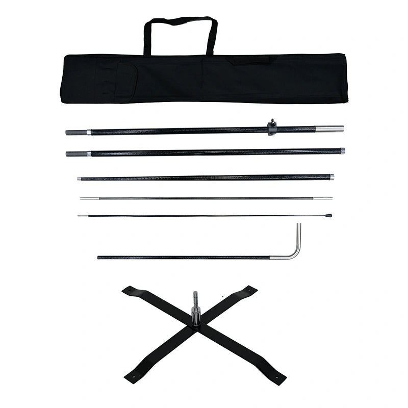 Premium Rectangle Flag display with high-resolution custom graphics and a modular Uni-Fit Pole for professional event branding.