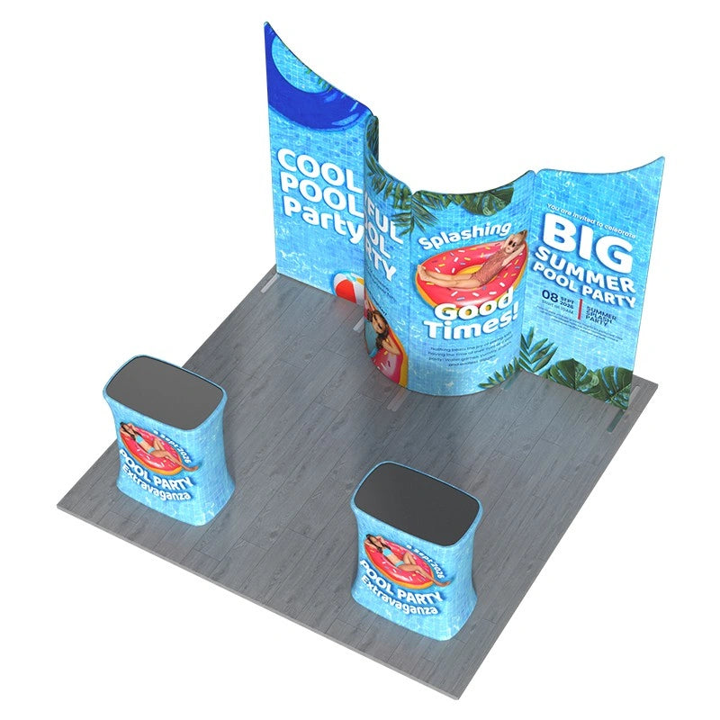 B13 trade show booth display with custom fabric graphics for impactful product presentations and business events