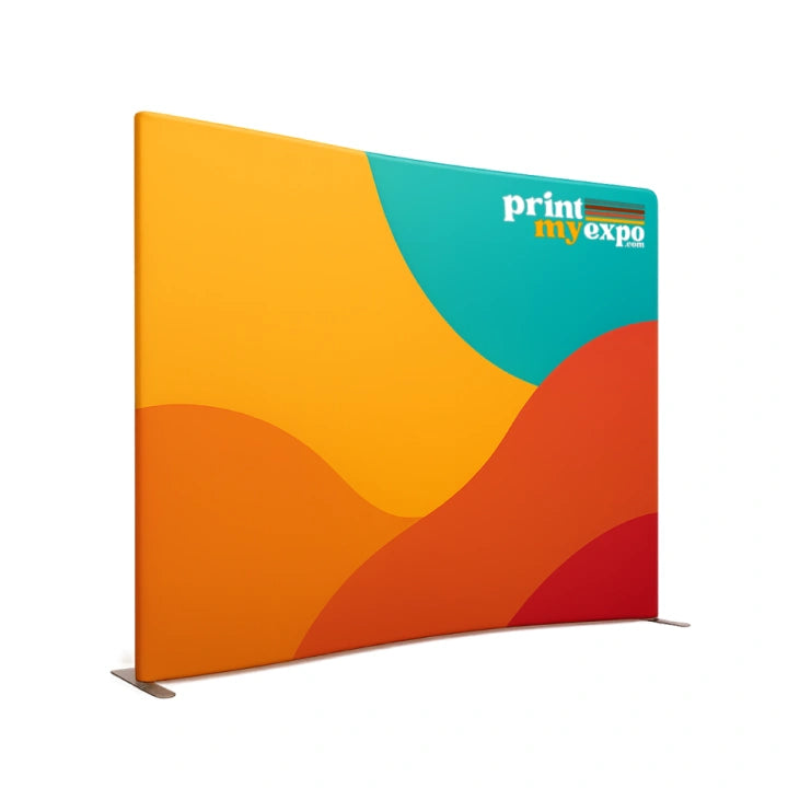Straight Tension Fabric Display with square corners for trade show booth backdrop