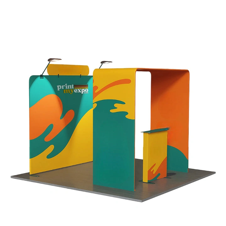 10x10ft trade show booth kit A2 with custom printed tension fabric graphics