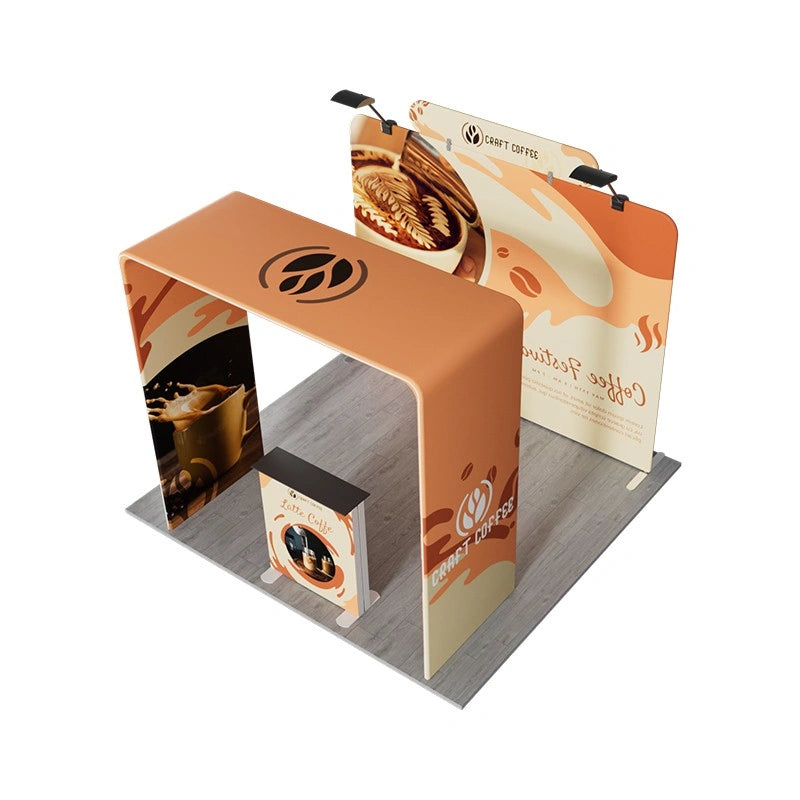 Custom printed 10x10ft trade show booth kit with high-quality tension fabric