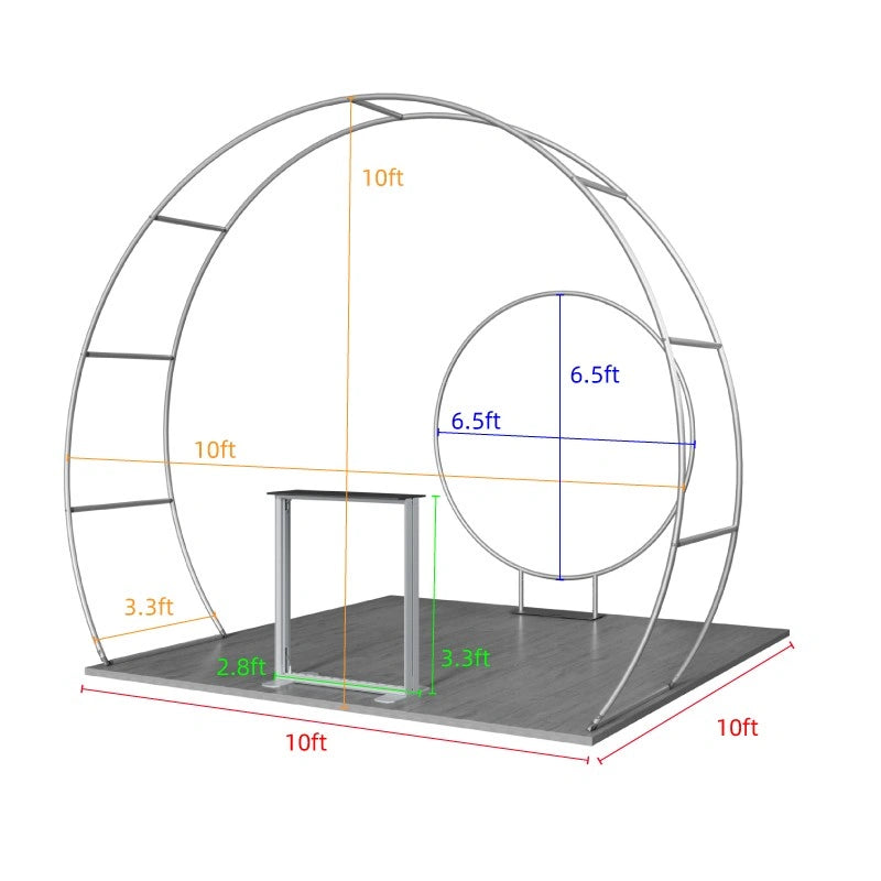 Portable 10x10 exhibition booth kit with wrinkle-free tension fabric graphics