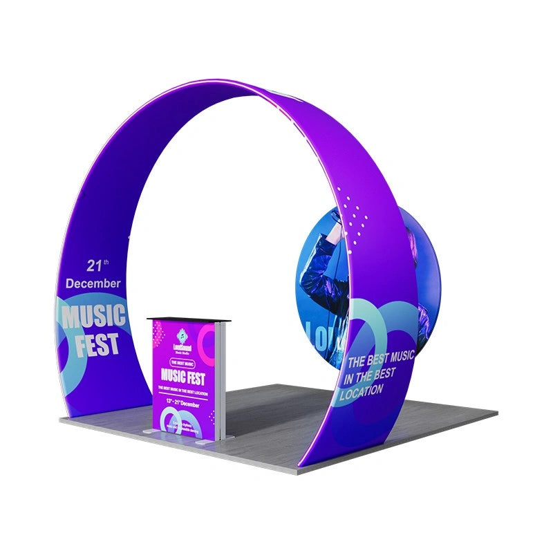 Custom printed 10x10ft trade show booth kit with high-quality tension fabric