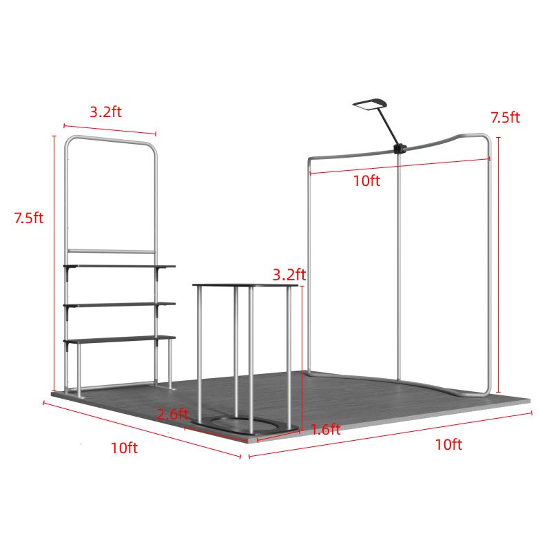 10x10ft Trade Show Booth Kit - A4 - Flame-Retardant 240g Tension Fabric