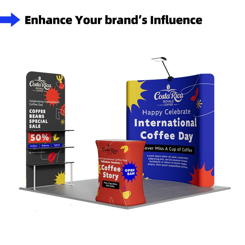 10x10ft Trade Show Booth Kit - A4 - Flame-Retardant 240g Tension Fabric