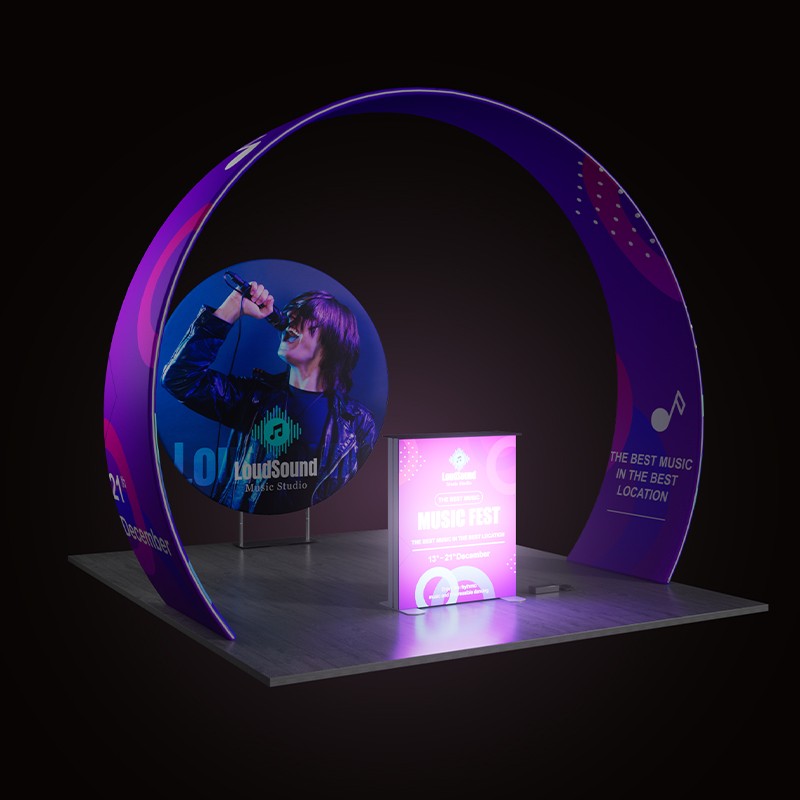 10x10ft Trade Show Booth Kit - D3 Flame-Retardant 240g Tension Fabric