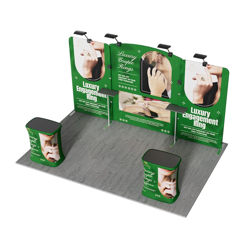 10x15ft Trade Show Booth Kit - C1 - Flame-Retardant 240g Tension Fabric