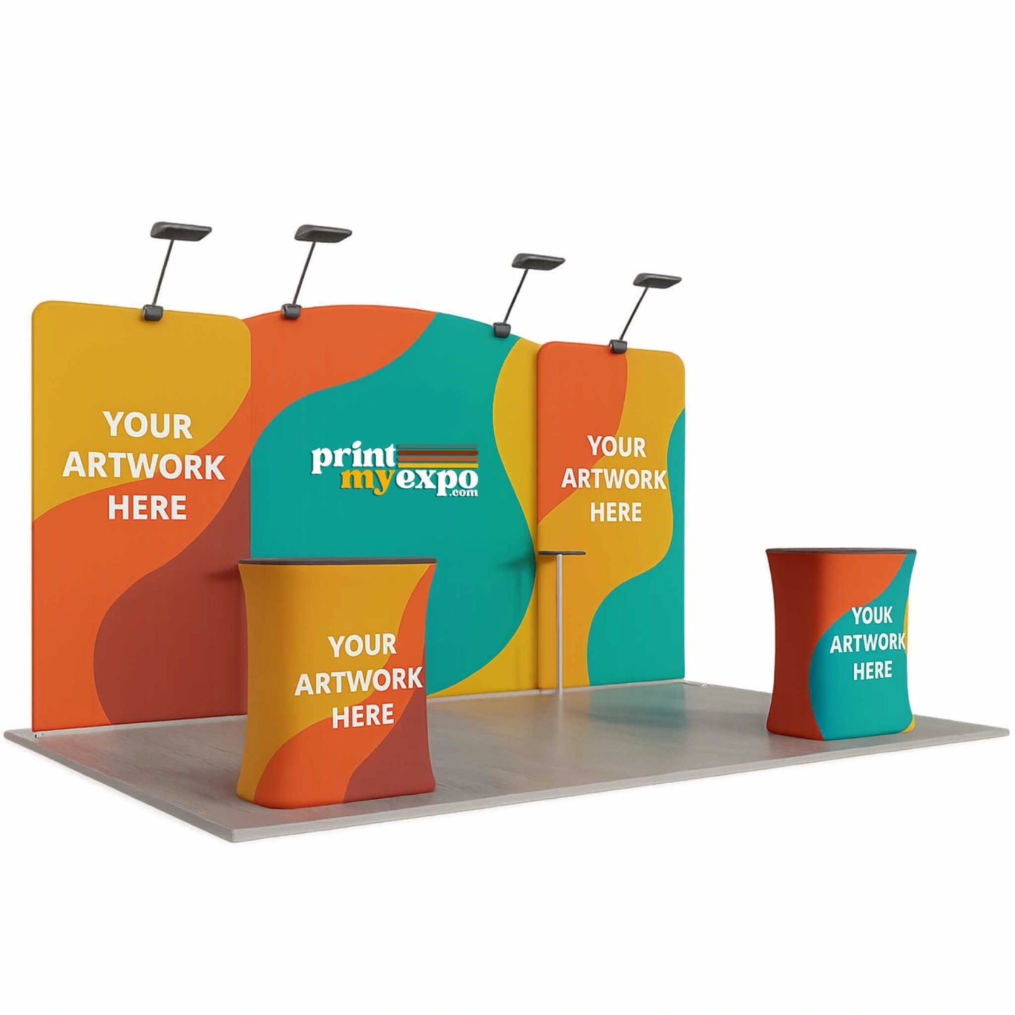 10x15ft trade show booth kit C1 with custom tension fabric graphics for exhibitions