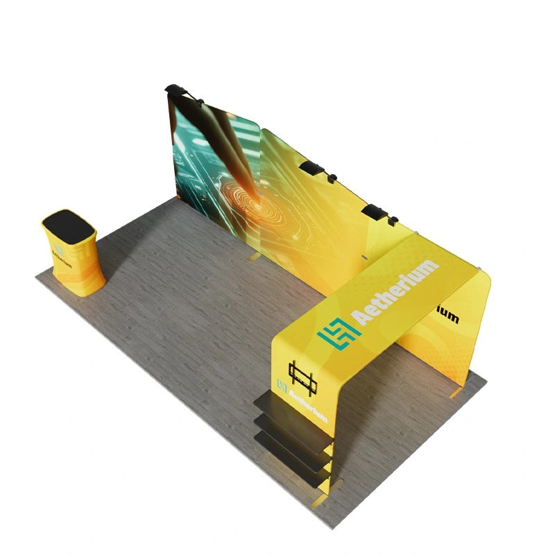 Modular 10x20ft trade show booth kit C1 with fabric displays