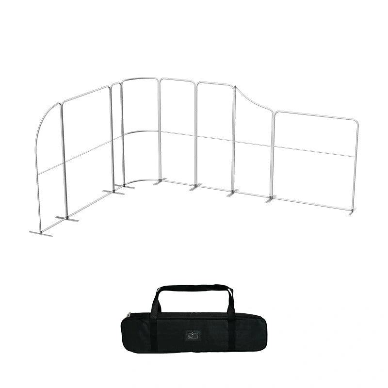 Magnetic modular fabric exhibition display with tension graphics