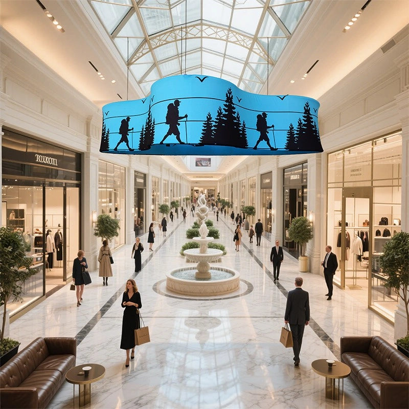 Lightweight aluminum cloud hanging sign for events