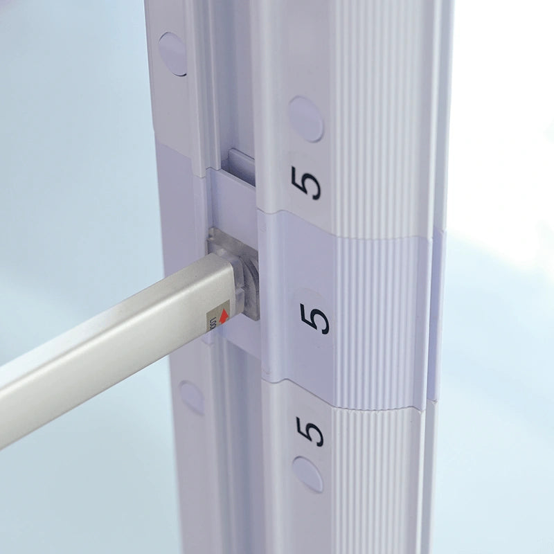 “SEG light box aluminum frame locking connector detail for secure and tool-free assembly”