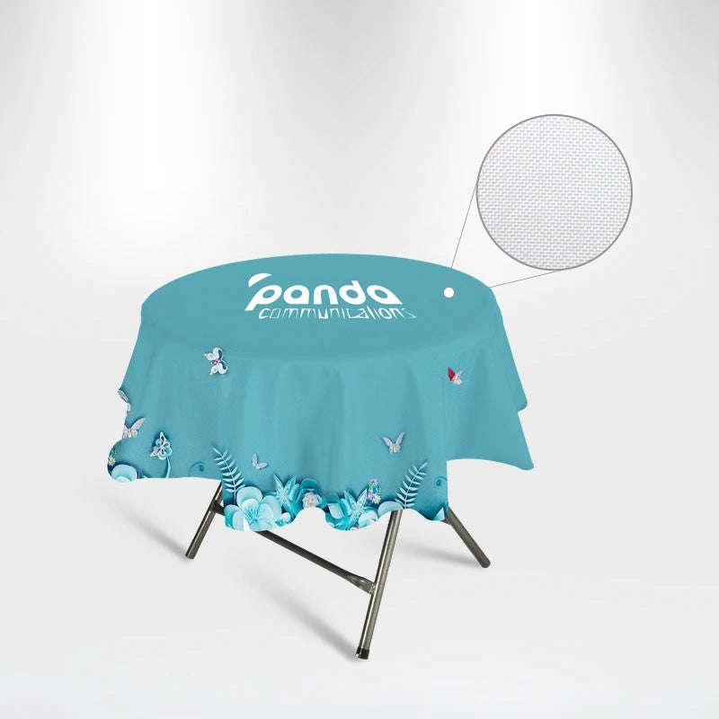 Custom printed round table cover for conferences