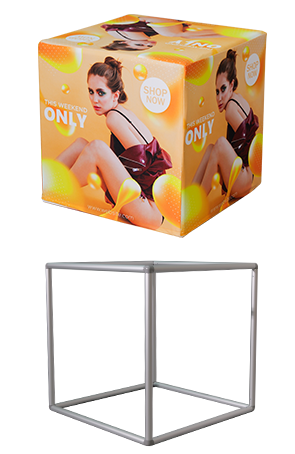 3D Cube Displays - Flame-Retardant 240g Tension Fabric