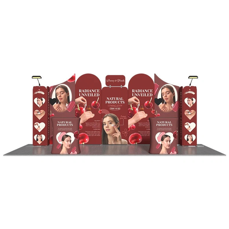10x20ft exhibition booth B6 with vibrant custom fabric graphics for professional trade show presentations