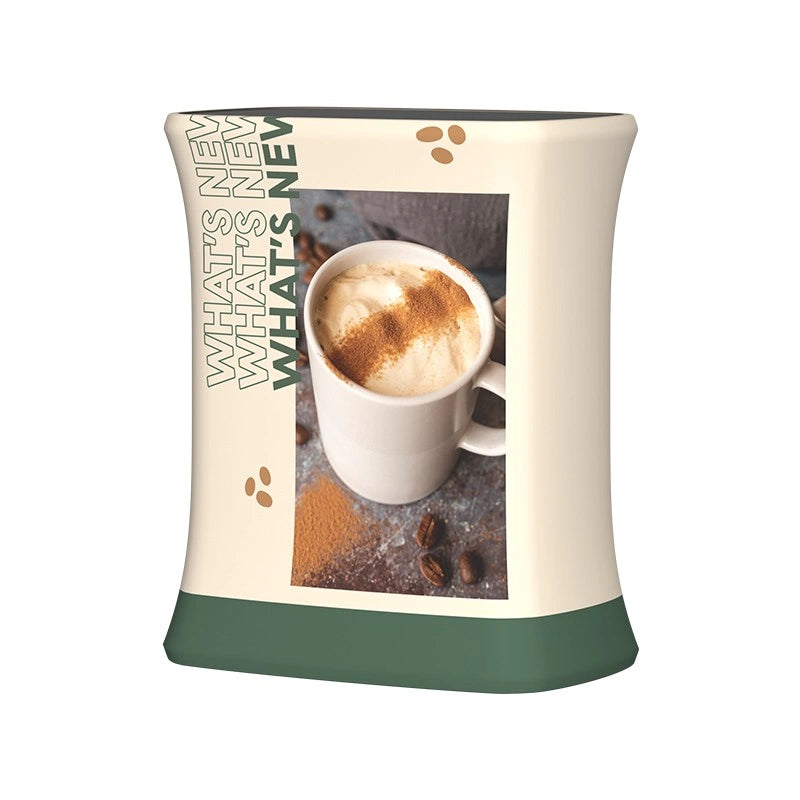 Custom printed B7 booth display with spacious presentation areas for product discovery and business discussions