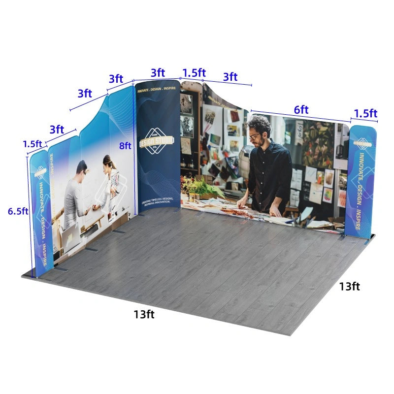 Modular magnetic fabric display system for exhibition booths