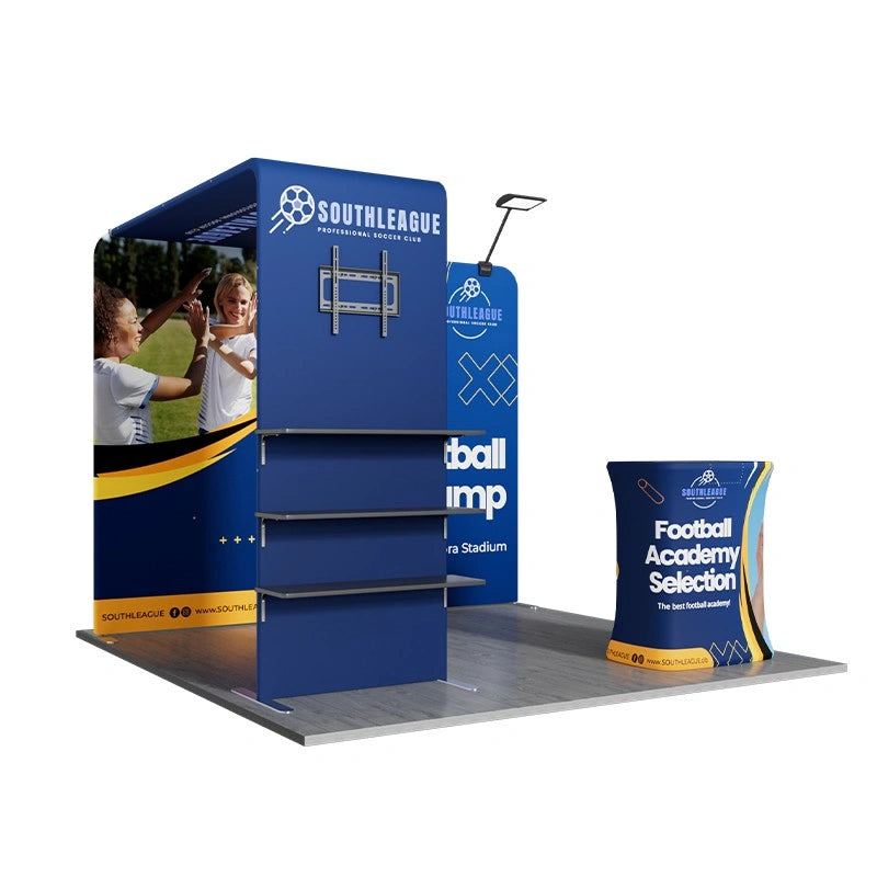 Modular 10x10ft trade show booth kit B2 with fabric displays