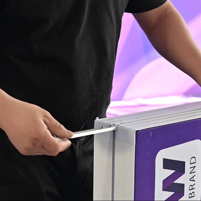 Custom 10ft illuminated trade show display with edge-to-edge graphics