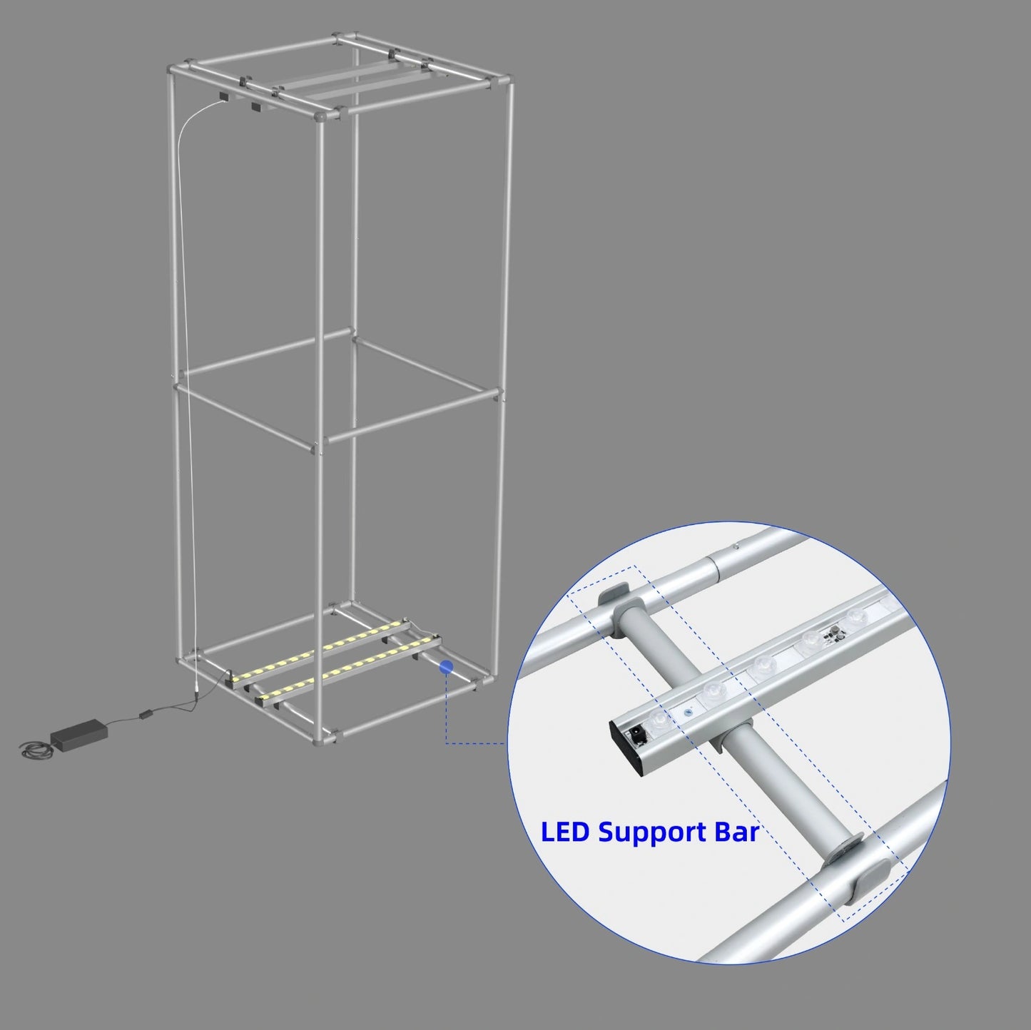 Portable custom printed tower display for product launches, promotional campaigns, and corporate activations