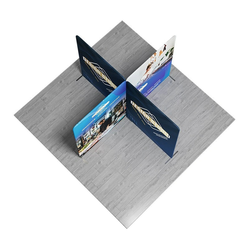 13x13 modular trade show booth with tension fabric graphics