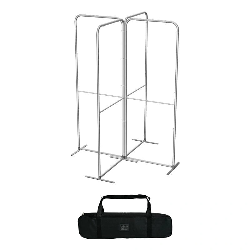 Double-sided magnetic fabric display for trade shows