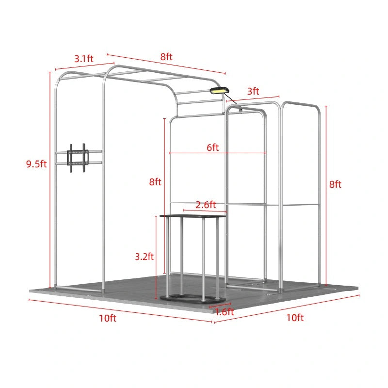 Branded 10x10 trade show booth system for promotional events