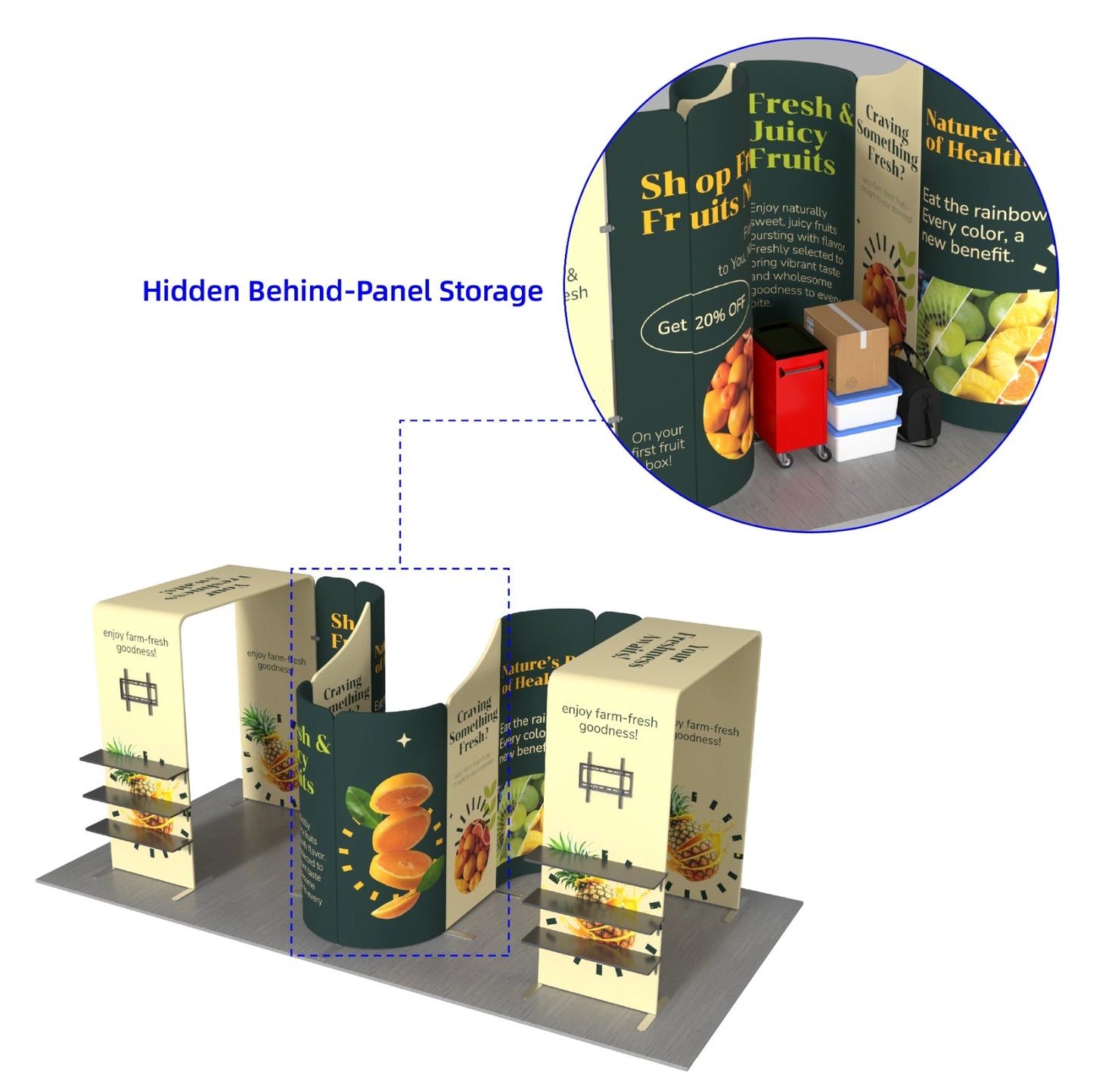 Portable 10x20ft Trade Show Booth Kit B8 with branded graphics for conferences, expos, and corporate events