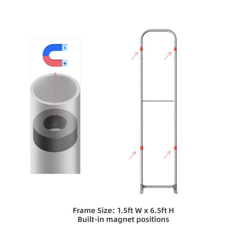 Magnetic Straight Fabric Banner Stand - Flame-Retardant 240g Tension Fabric