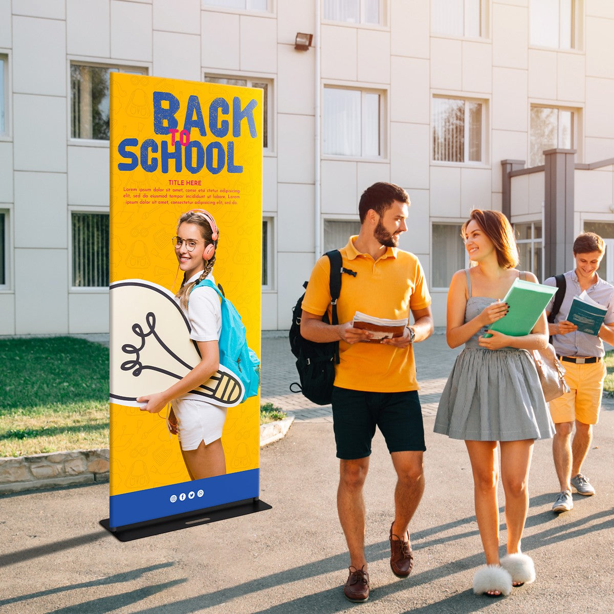 Fabric Banner Stand-Premium (Square Corners) - Flame Retardant 240g Tension Fabric