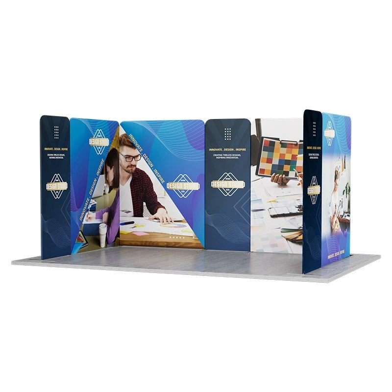 U-shaped modular fabric trade show display system