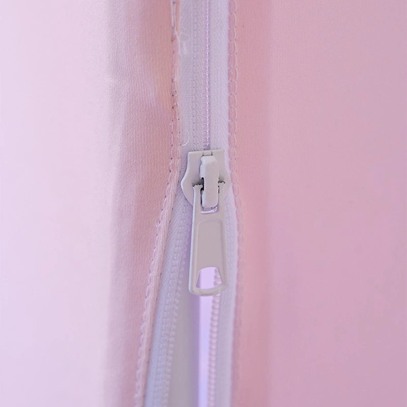 Square trade show tower structure with overhead hanging sign