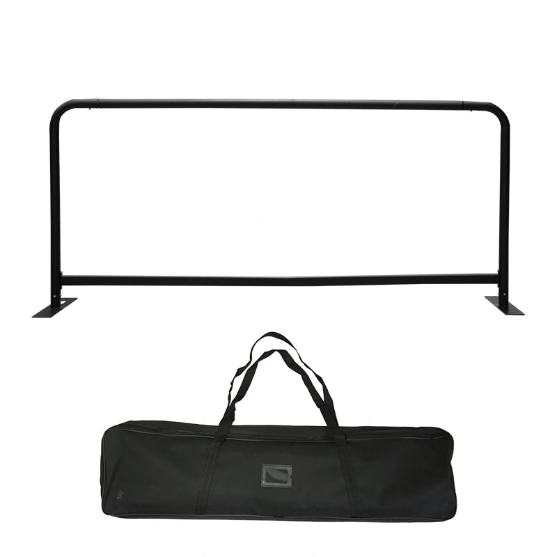 Custom branded barrier cover designed to transform standard crowd control barriers into promotional displays