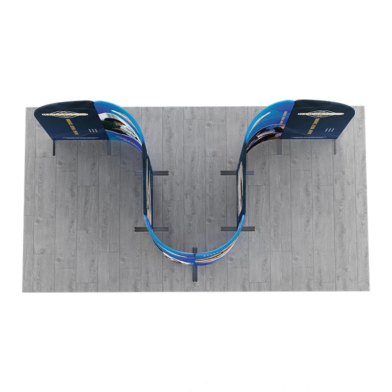 13x10 magnetic exhibition booth with curved architectural design