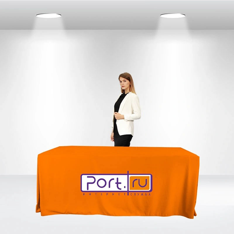 Professional pleated table cover for exhibitions