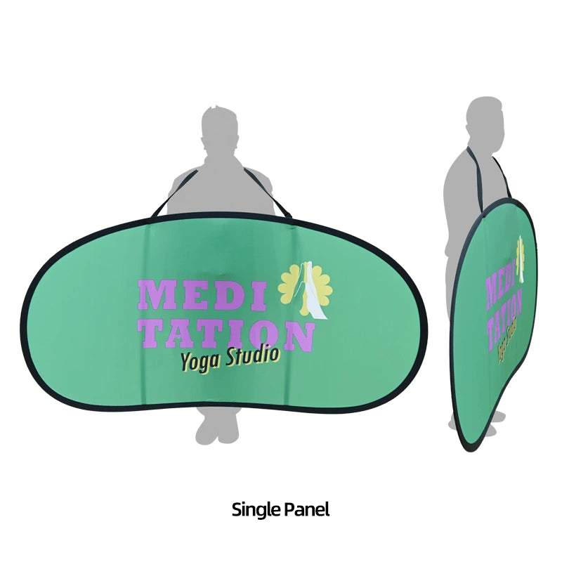 Lightweight walking billboard worn by a person for marketing