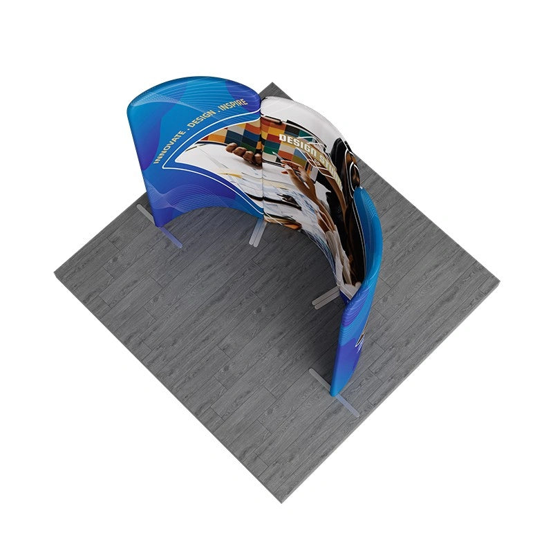 6.5x6.5 trade show booth with magnetic curved panels