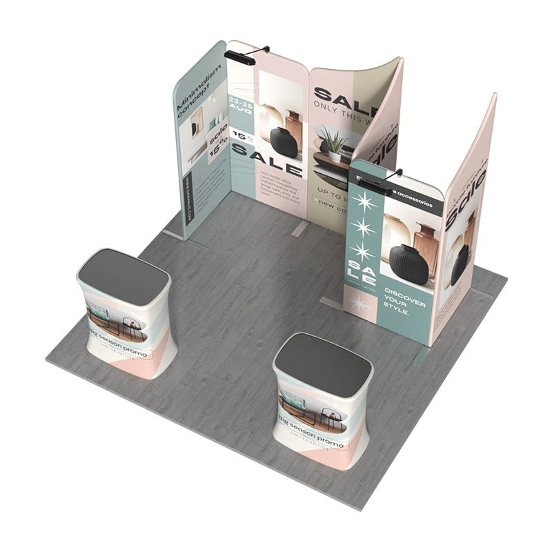 10x10 Trade Show Booth Kit B7 featuring coordinated display systems for impactful brand presentations.