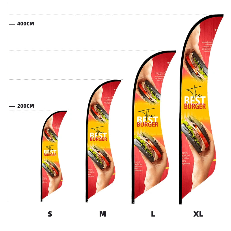 Portable Shark Fin promotional flag with vibrant fabric printing for exhibitions, festivals, sporting events, and corporate promotions.