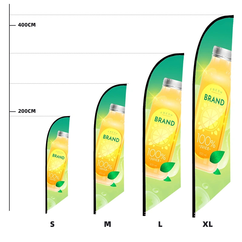 Portable Angled promotional flag with premium full-color printing for exhibitions, festivals, sporting events, and corporate promotions.