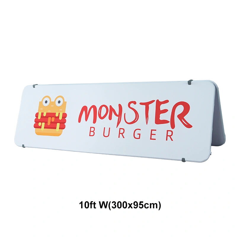 Foldable A-frame banner stand for shop promotions