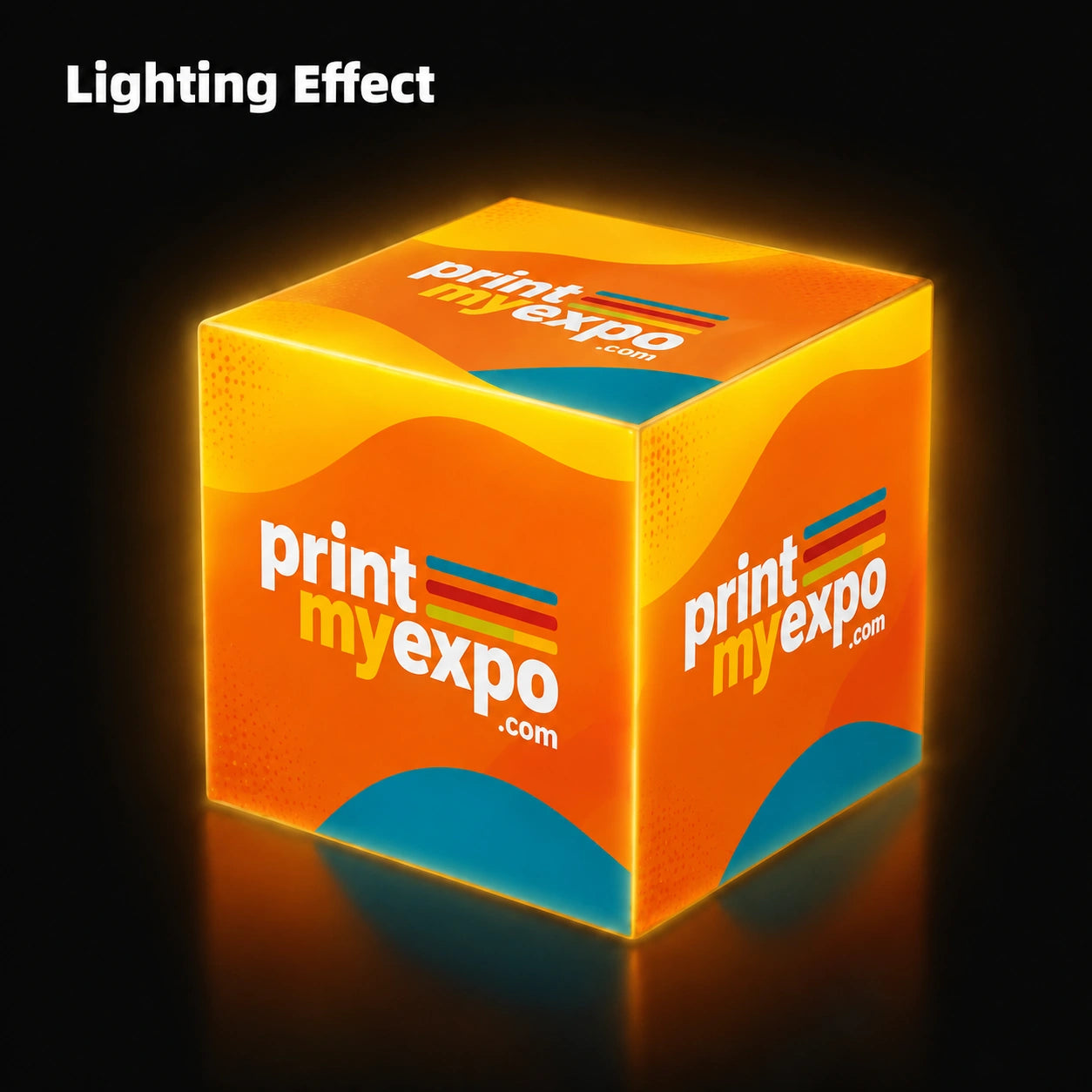 Portable backlit 3D Cube Display for events, expos, and retail displays