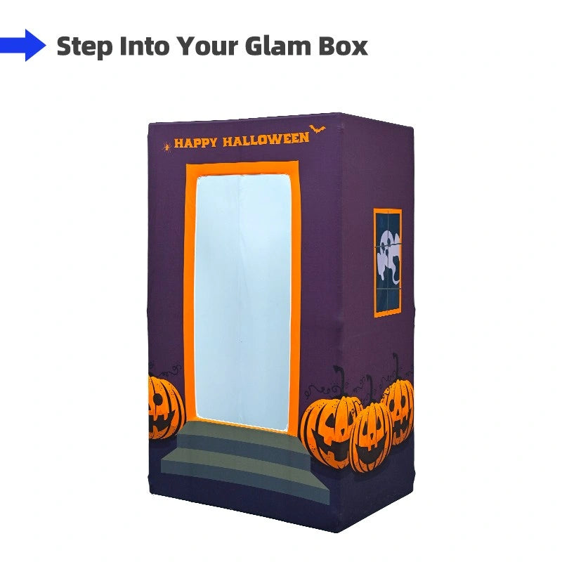 Decorative doll theme photo booth with vibrant event-ready fabric graphics