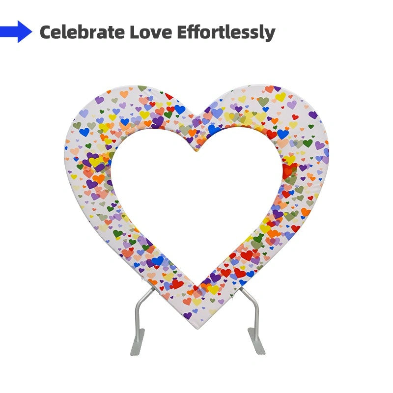 Decorative double layer heart backdrop used for weddings and celebrations