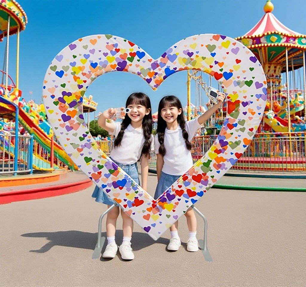 Custom printed double layer heart backdrop for party décor setups