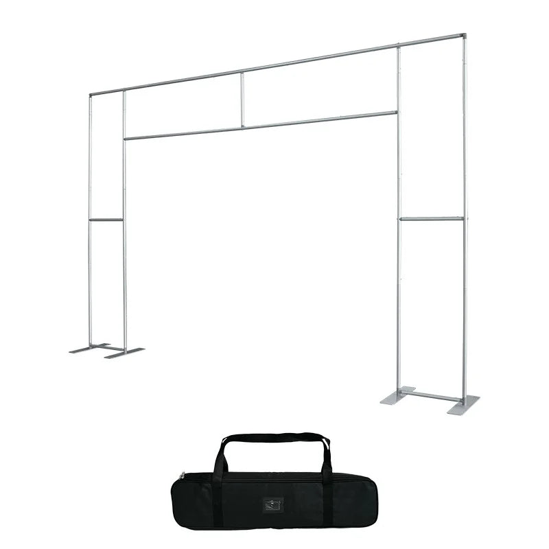 Custom square event archway with vibrant tension fabric graphics and reinforced support bases