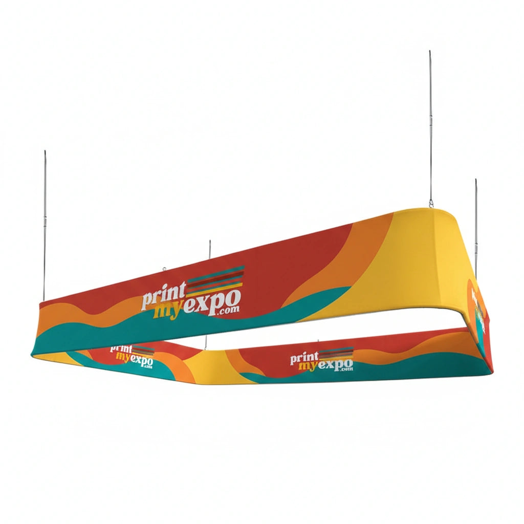Rectangle hanging sign with round corners for trade shows