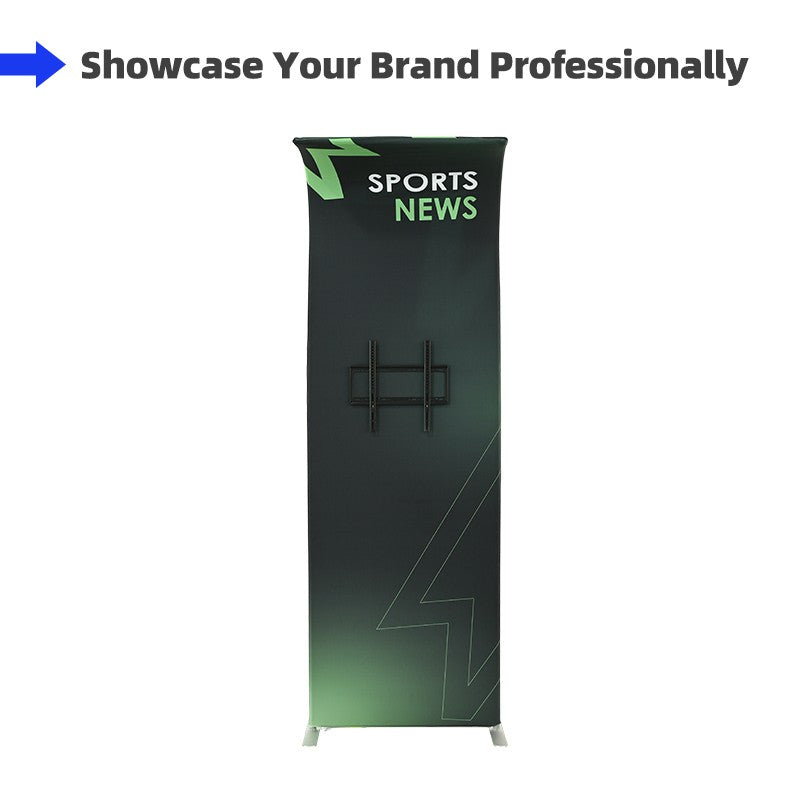 Inverted J Curved Tension Fabric TV Stand