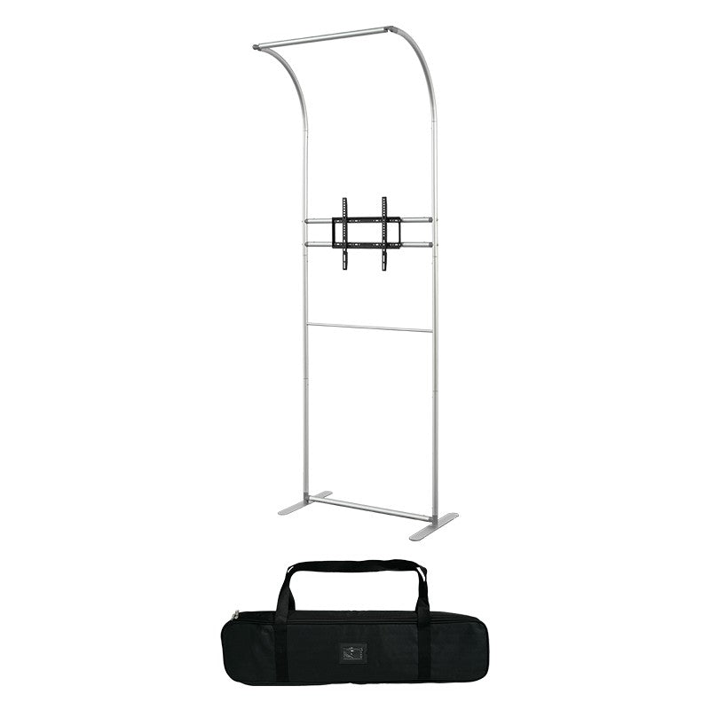 Inverted J Curved Tension Fabric TV Stand