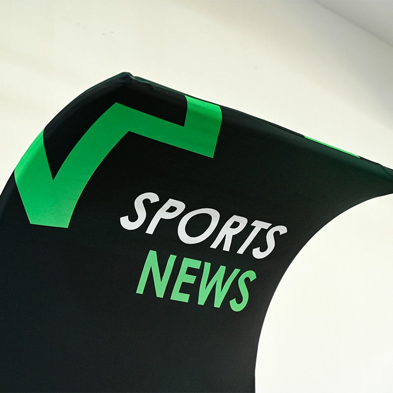 Inverted J Curved Tension Fabric TV Stand